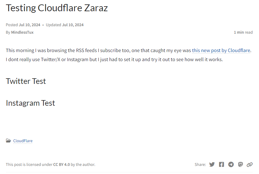 Non Functional Zaraz Test