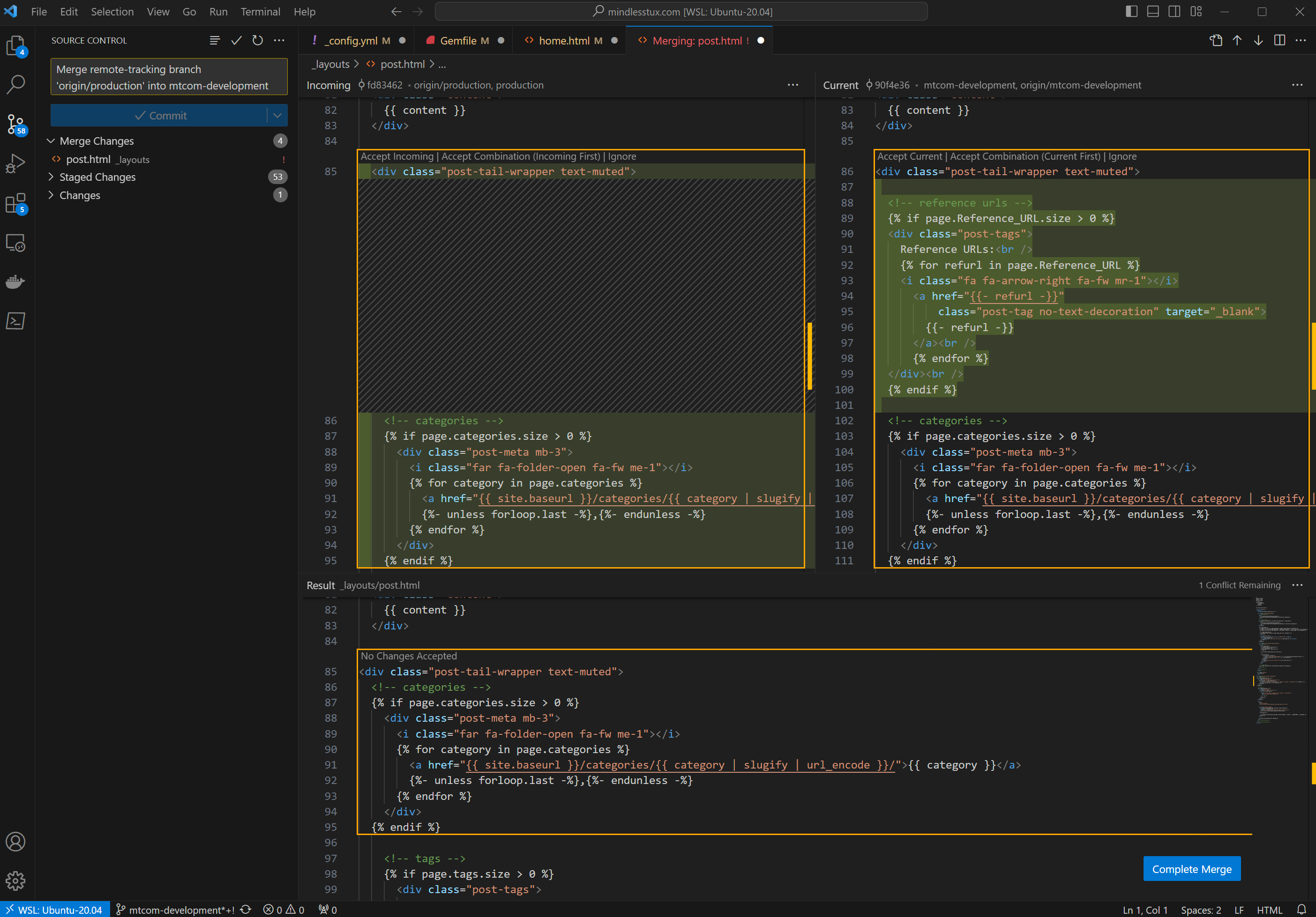 VS Code Diff View